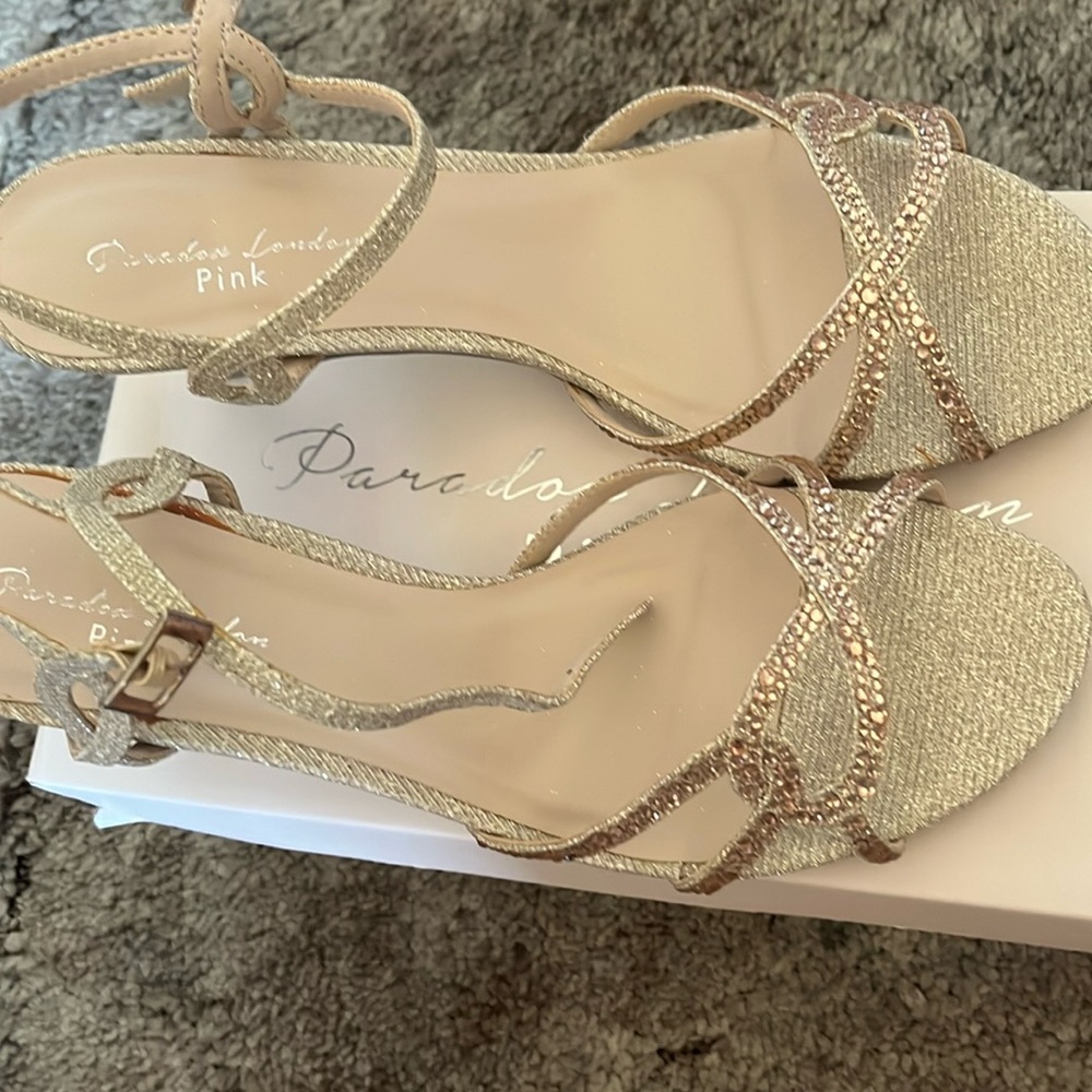 Worn Once Glitter Champagne Sandals